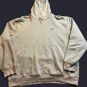 Vintage Nike Y2K gray tag tan casual preppy essential hoodie size‎ large